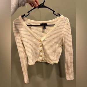 Buttoned striped forever 21 long sleeve